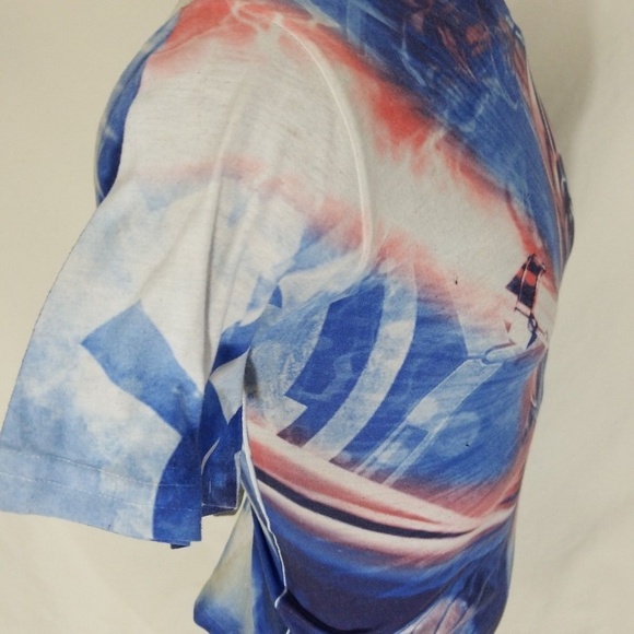 Darth Vader Light Saber Blue Graphic T Shirt 100% - Picture 5 of 6